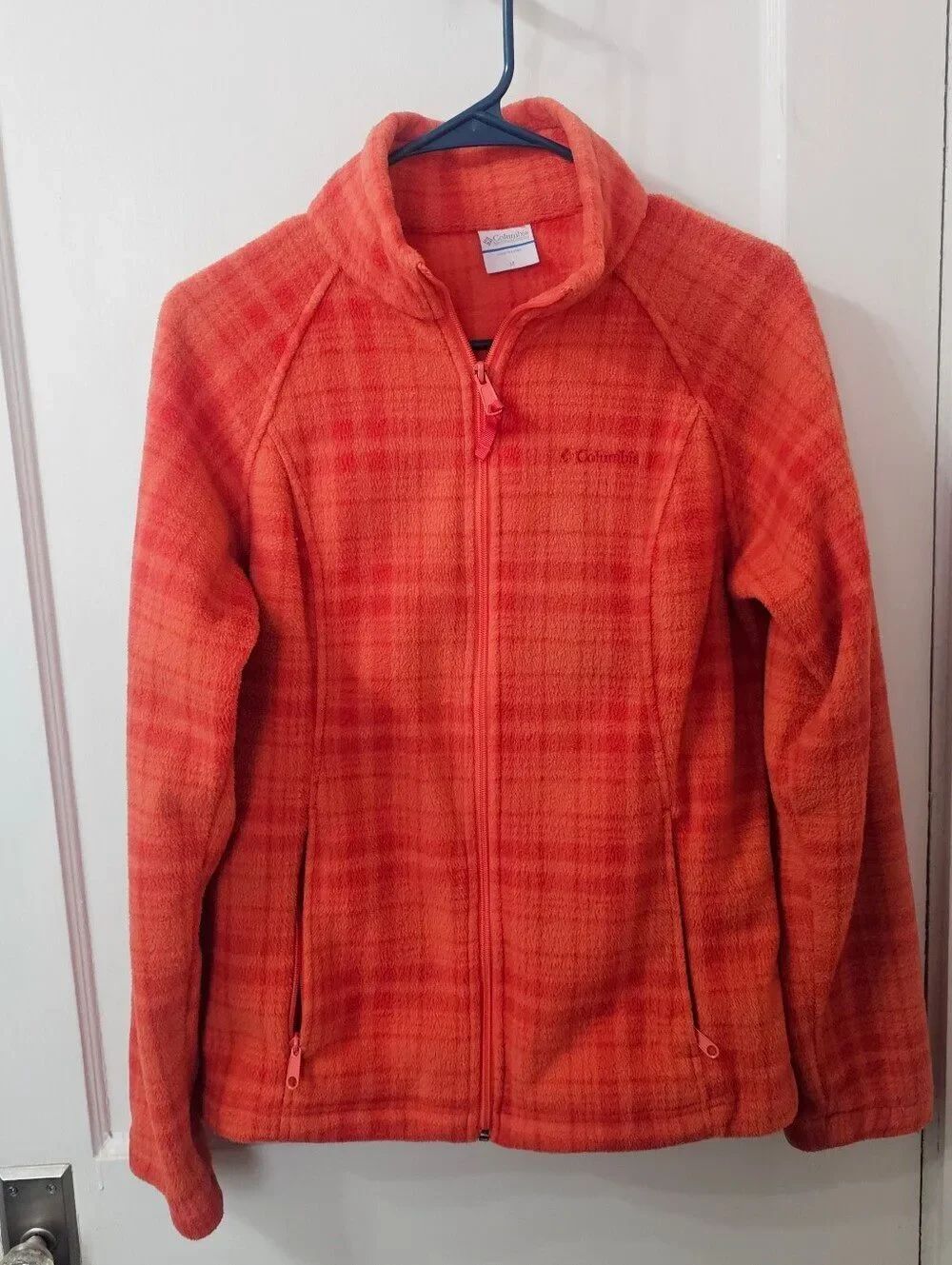 Columbia Women’s Orange Fleece Jacket - Lightweight Full-Zip, Sz M, Like New